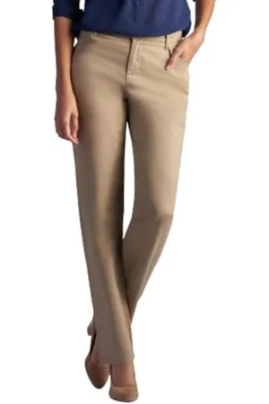 Lee Women’s Relaxed Fit All Day Straight Leg Pant, Flax, 12 US