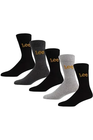 Lee Mens In Black/Greys/Navy | And Low Calf Designer Dress Casual Wear Unisex Smart Crew Socks, , 6-8 UK