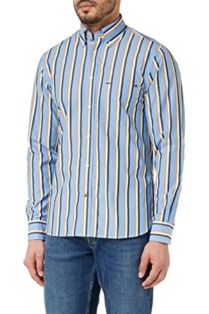 Tommy Hilfiger Men Shirt Long-Sleeve, Blue (Sky Cloud/Desert Sky/Multi), S