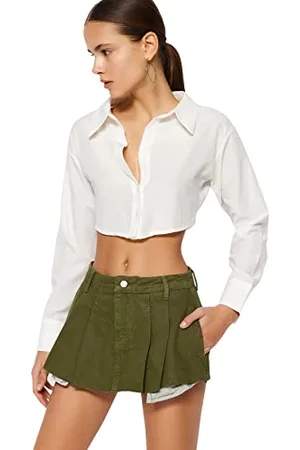 Trendyol Womens Low Waist Wide Leg Regular Fit Shorts, , 6 UK