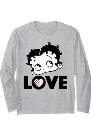Betty Boop Love Face Polka Heart Long Sleeve T-Shirt