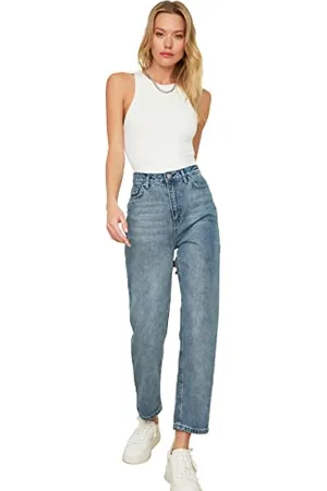 Trendyol Women High Waist Straight Leg Straight Jeans