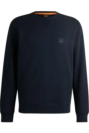 HUGO BOSS Mens Westart Cotton-terry regular-fit sweatshirt with logo patch