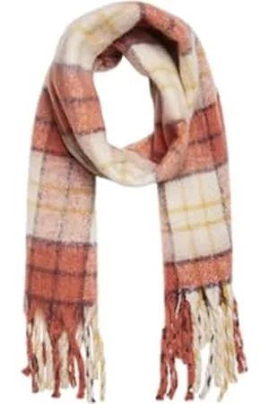VERO MODA Vmivy League Scarf Ga Noos Scarf Burnt Sienna/Checks: Golden Spice/Oatmeal/Plum Perfect, One Size, , One Size