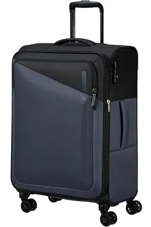 American Tourister Dash - Spinner M, Expandable Suitcase, 66.5 cm, 67/75 L, Black/Gray (Black/Gray)