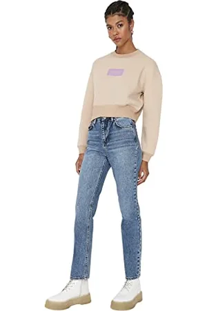 Trendyol Women High Waist Straight Leg Bootcut & Flared Jeans