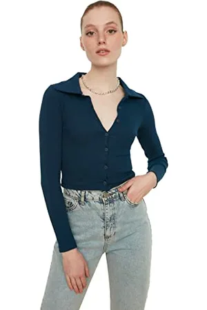 Trendyol Women Basic Slim fit Basic Polo Neck Knitted Blouse