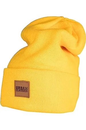 Urban classics Leatherpatch Long Beanie Knitted hat, , One Size