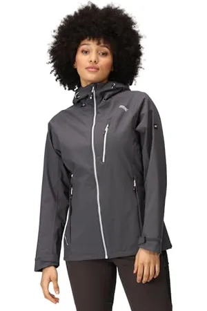Regatta Womens Ladies Birchdale Durable Hooded Coat Waterproof Jacket, SlGry(White), 10 UK