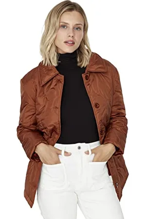 Trendyol Women Regular fit Puffer Shirt Collar Woven Jacket