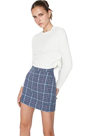 Trendyol FeMan Pencil Skirt Straight Woven Skirt, ,32