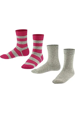 Falke Unisex Kids Happy Stripe Multipack K So Cotton Patterned 2 Pairs Socks, , 6-8.5
