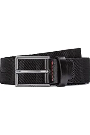 HUGO BOSS Mens Gild-Tape Sz30 Italian-made belt in fabric and vegetable-tanned leather