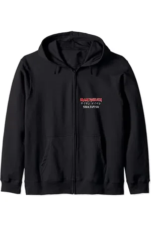 Iron Maiden Senjutsu Logo Eddie Face Circle Front Back Zip Hoodie