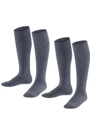 ESPRIT Unisex Kids Foot Logo Multipack K Kh Cotton Long Plain 2 Pairs Knee-High Socks, , 6-8.5