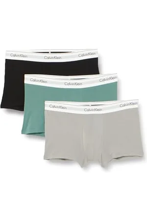 Calvin Klein Men Boxer Short Trunks Stretch Cotton Pack of 3, Multicolor (Sagebush Green Black Griffin), S