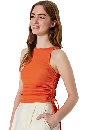 Trendyol Women Loungewear Fitted Basic Halterneck Knit Blouse, ,M