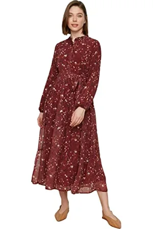 Trendyol Women Modest Maxi Skater Relaxed Woven Modest Dresses