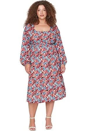 Trendyol Women Plus Size Maxi A-line Relaxed Woven Plus Size Dress