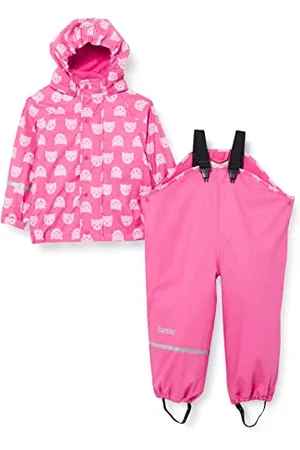 CareTec Girls Suit - Pu W. Fleece Raincoat And Kids Waterproof Trousers, , 4 Years UK