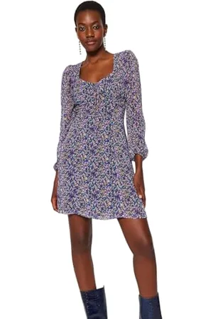 Trendyol FeMan Mini Skater Regular fit Woven Dress,Very Colorful,36