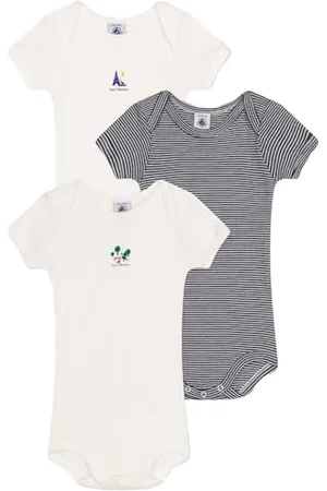 Petit Bateau Baby A09yl Bodysuit, , 3-6 Months (Pack of 3)