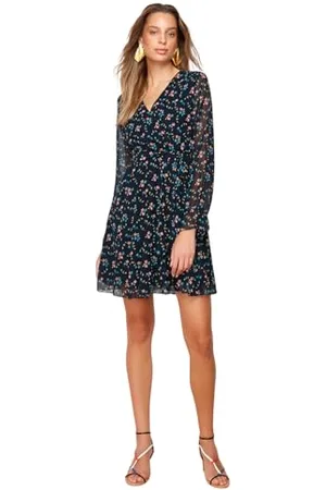 Trendyol Brown Belted Patterned Dress