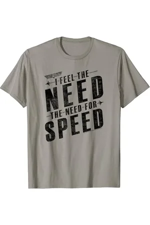 Top Gun Feel the Need for Speed Slanted Text T-Shirt