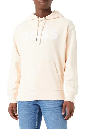 HUGO BOSS Mens WebasicHood Cotton-terry hoodie with rubber-print logo