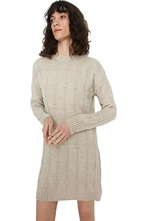 Trendyol Women Midi Shift Oversize Knitwear Dress