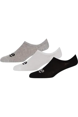 Lee Unisex Shoe Liners in Black/White/Grey | No Show Invisible Socks Trainer Liners for Loafers and Low Cut Shoes/Trainers | Soft Cotton Mix Size 6-8 - Multipack of 3