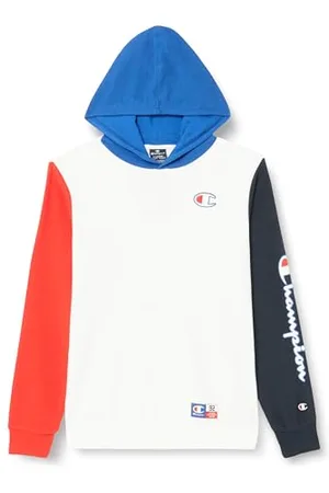 Champion Children and Young People Legacy Retro Sport B-Spring Terry Color Block Hooded Sweatshirt, , 9-10 Years