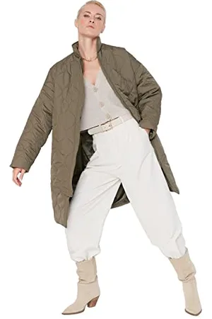 Trendyol Women Oversize Puffer Standing Collar Woven Jacket