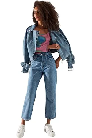Trendyol Women High Waist Straight Leg Dad Jeans