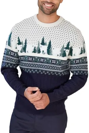 Threadbare Mens Christmas Cable Knit Fairisle Winter Crew Neck Knitted Xmas Jumper, , S
