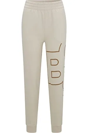 HUGO BOSS Womens Epant 1 Organic-cotton-blend tracksuit bottoms with shaken logo