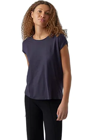 VERO MODA Womens Ava Plain Shirt Sleeve T-Shirt 16