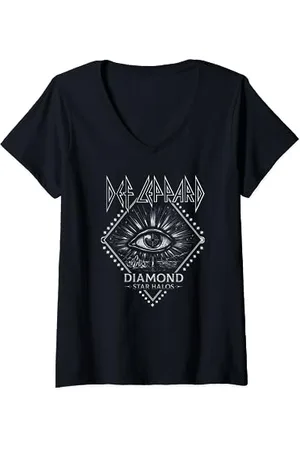 Def Leppard Womens - Diamond V-Neck T-Shirt