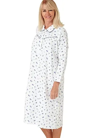 Marlon Womens Candace Brushed Cotton Printed Peter Pan Collar Nightgown, , 20-22