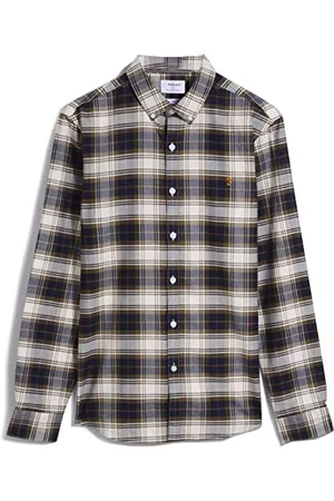 Farah Mens Checked Shirt Long Sleeve Collared S