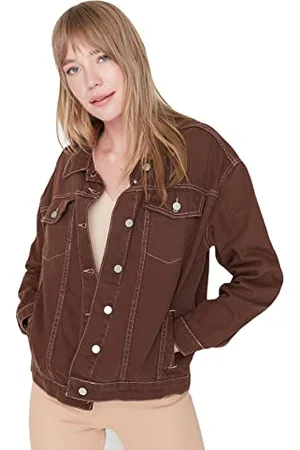 Trendyol Women Regular fit Double-Breasted Lapel Collar Denim Jacket