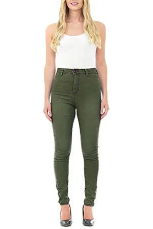 M17 Women Ladies High Waisted Denim Jeans Skinny Fit Casual Cotton Trousers Pants with Pockets (24, )