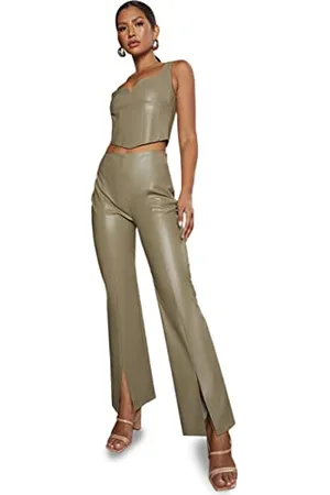 Chi Chi London Chi London Womens Split Hem Flared Trousers in Casual Pants, , 12 UK