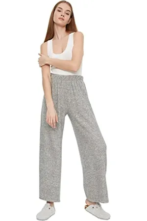 Trendyol Women High Waist Wide leg Regular fit Pajama Bottoms