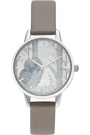 Olivia Burton Analogue Quartz Watch for women with Grey Vegan leather strap - OB16SG10