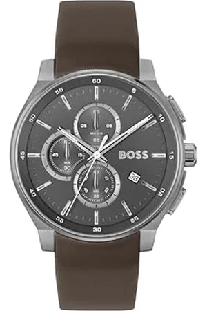 HUGO BOSS Chronograph Quartz Watch for Men PEAK 2.0 Collection with Leather Strap - 1514187