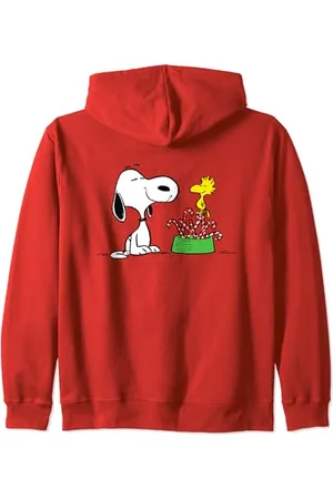 Peanuts Snoopy Woodstock Christmas Candy Canes Zip Hoodie