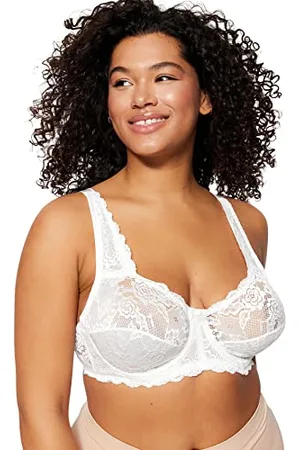 Trendyol FeMan Plus Size Balcony Knit Plus Size Bra,Ecru,95C