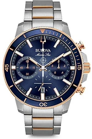 BULOVA Mens Chronograph Quartz Watch with Stainless Steel Strap 98B301