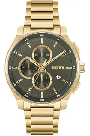 HUGO BOSS Chronograph Quartz Watch for Men PEAK 2.0 Collection with Gold colored Stainless Steel Bracelet - 1514190